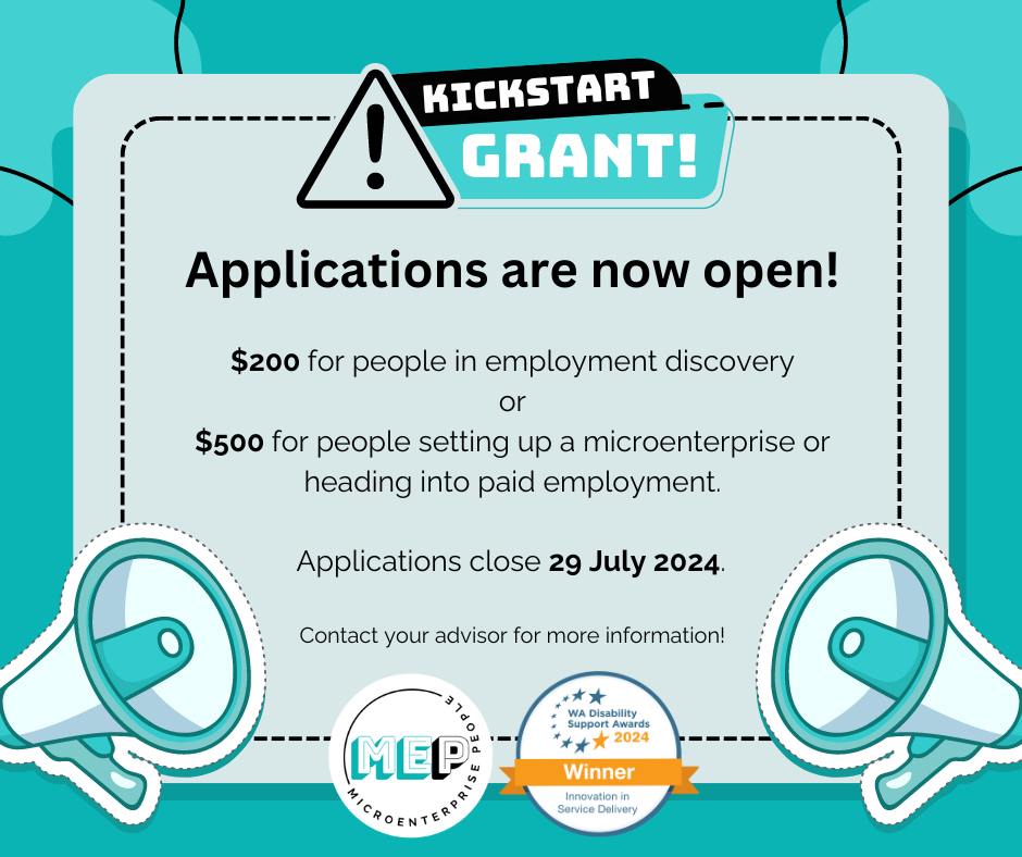 Flyer advertising Kickstart grant